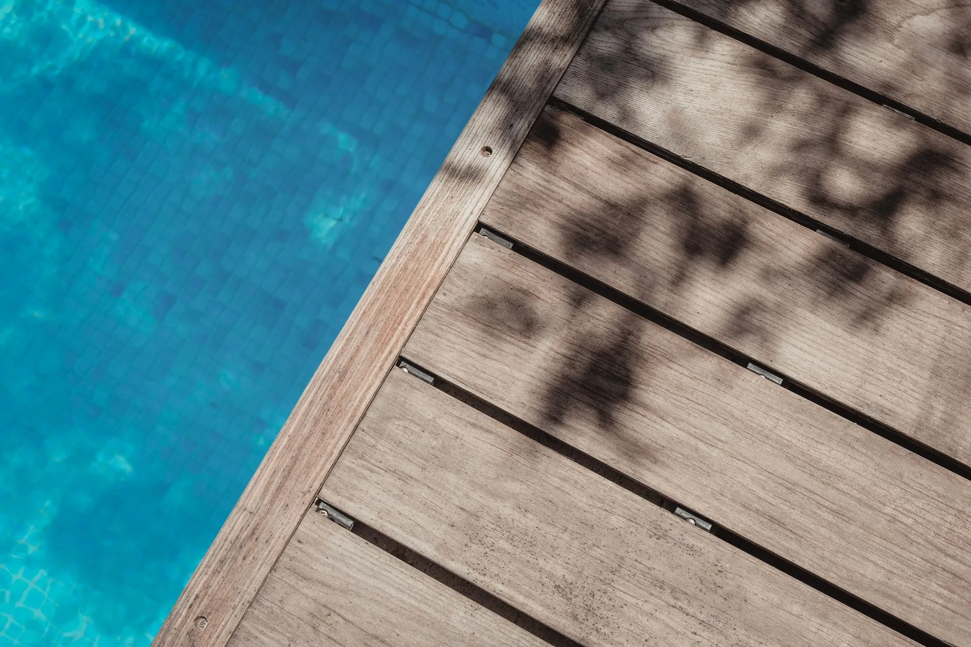 Timber pool-side decking on a residential property